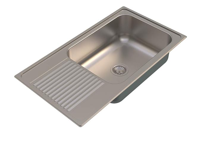 Vogue Single Bowl With Drainer Matt Finish (36x20x9)