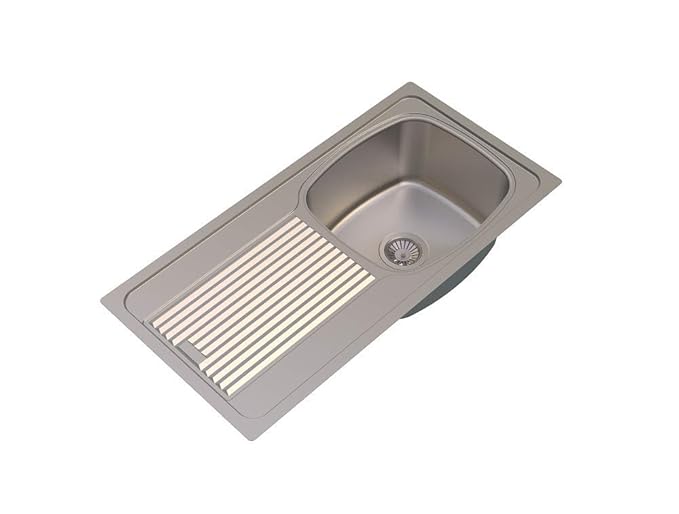 Vogue Single Bowl With Drainer Matt Finish (36x18x8)