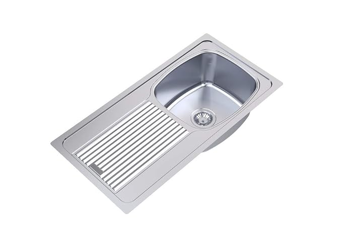 Vogue Single Bowl With Drainer Glossy Finish (36x18x8)