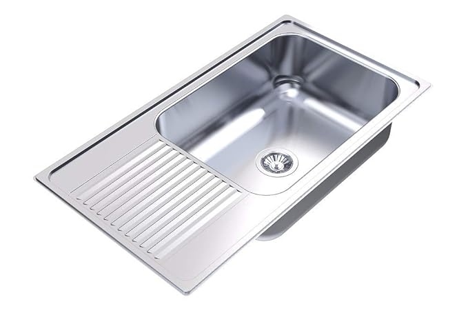 Vogue Single Bowl With Drainer Glossy Finish (36x20x9)