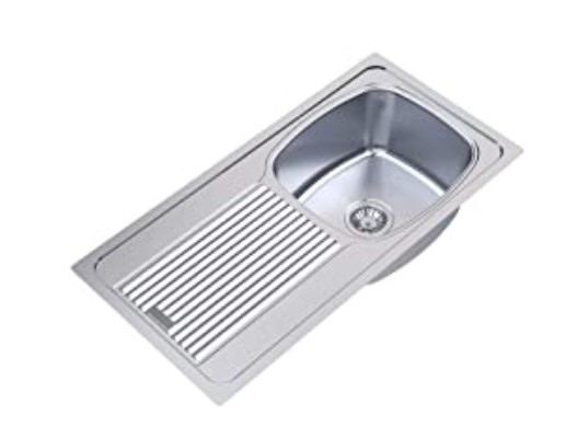 Vogue Single Bowl With Drainer Glossy Finish (27X18 X7)