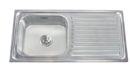 Vogue Single Bowl With Drainer Glossy Finish (36x20x8)